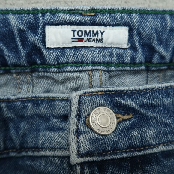 Tommy Jeans Women's 16 Blue High-Rise Denim Pants 27" Inseam Distressed - Picture 11 of 16